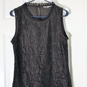 Elegant Lace Lined Sleeveless Blouse